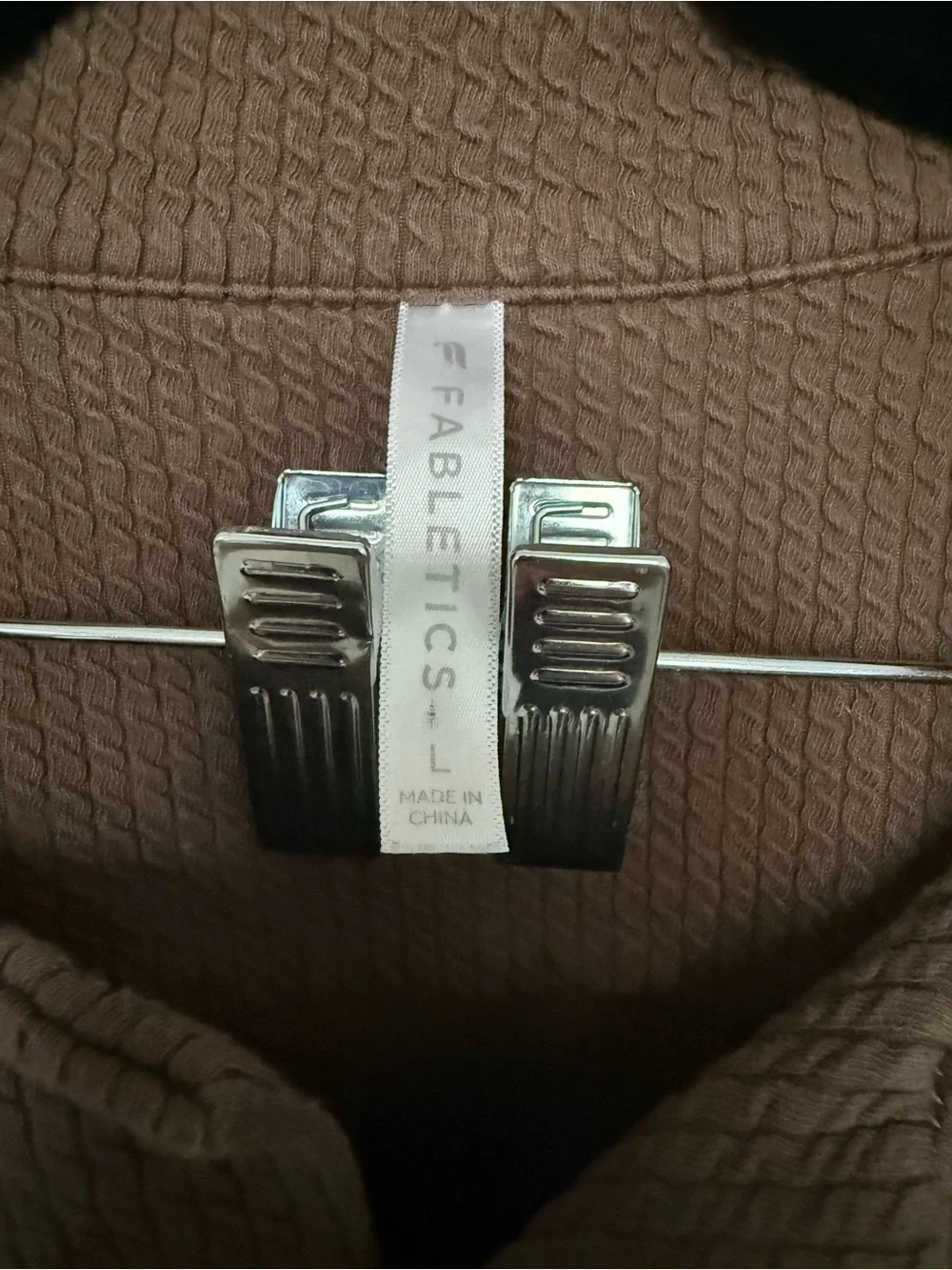 Fabletics Textured Short Sleeve Top in Brown - Picture 3 of 3